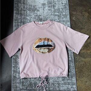 Wild Honey sweatshirt with Sequin Lips